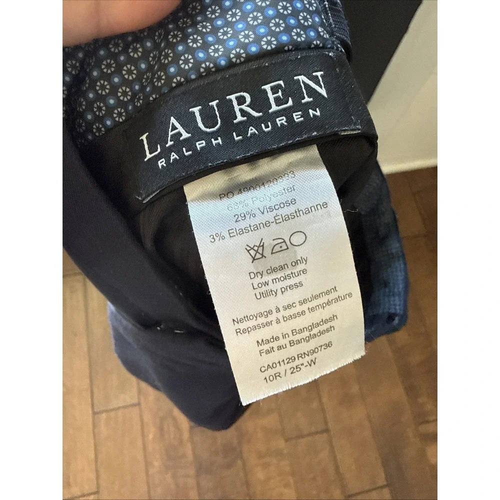 Lauren Ralph Lauren Boys Size 10 25x24.5 Navy Blue Flat Front Dress Pants‎